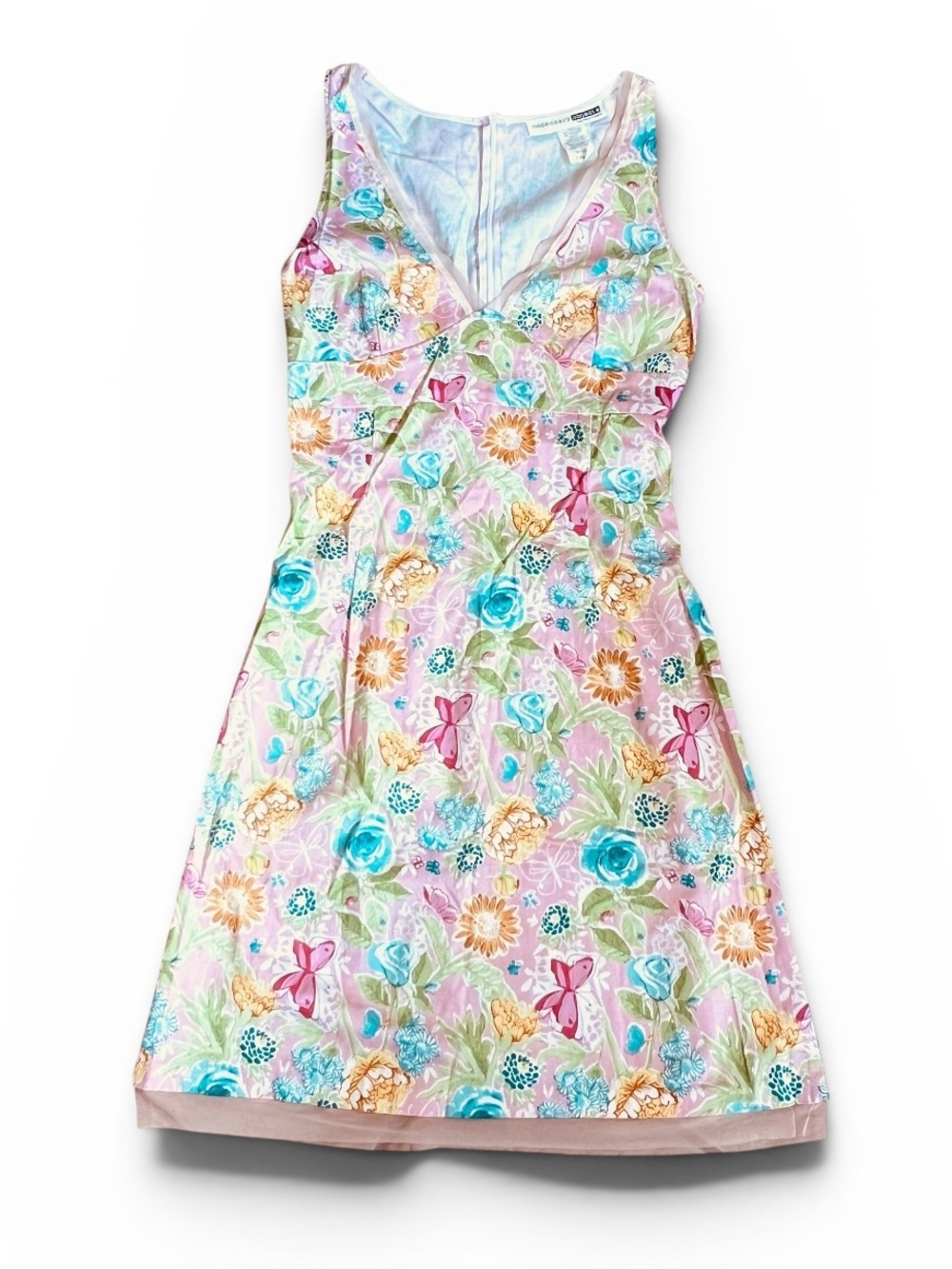 Necessary Objects Y2K Vintage Women’s Sz XS Pink Floral Mini Dress Sleeveless